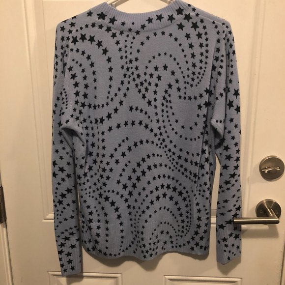 M&S Size 8 Light Blue with Black Stars Sweater (New) - Picture 2 of 3